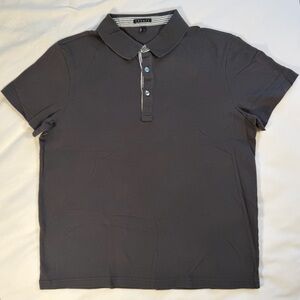 Theory Men’s Dark Gray Polo with Contrast Placket